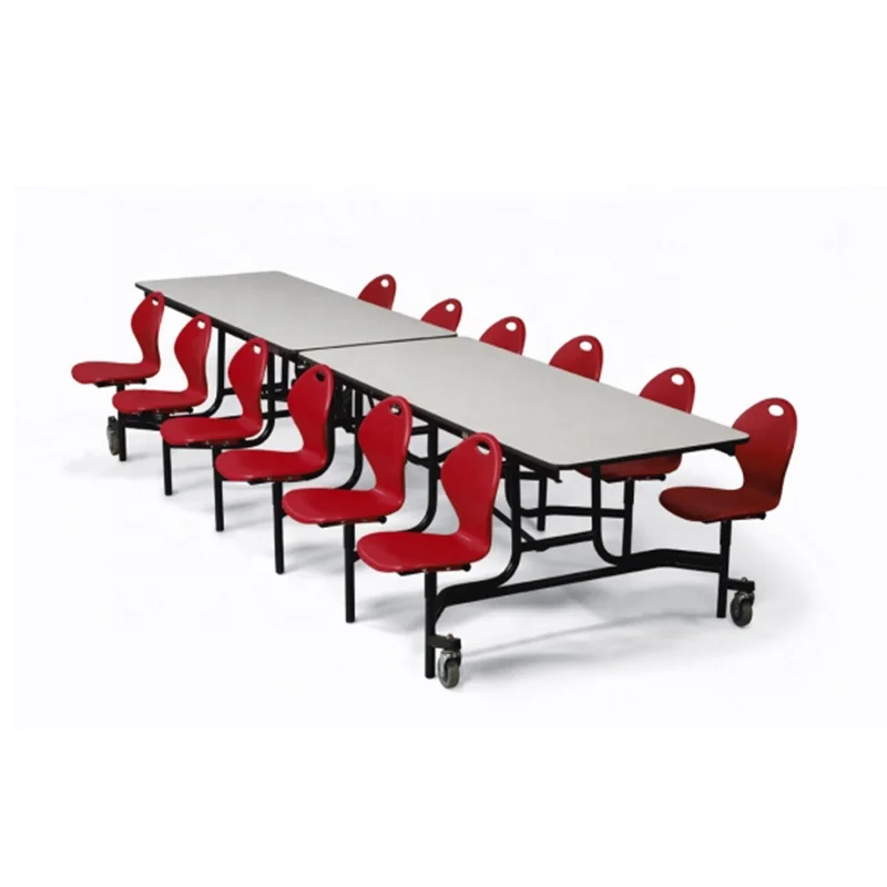 Movable Folding Canteen Dining Table with Wheels