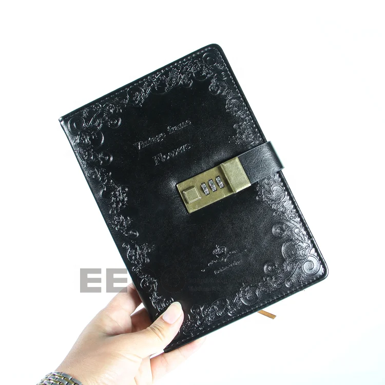 Corporate Design A5 Pu Leather Gym Workout Secret Custom Digital Password Lock Christmas Diary For Girls