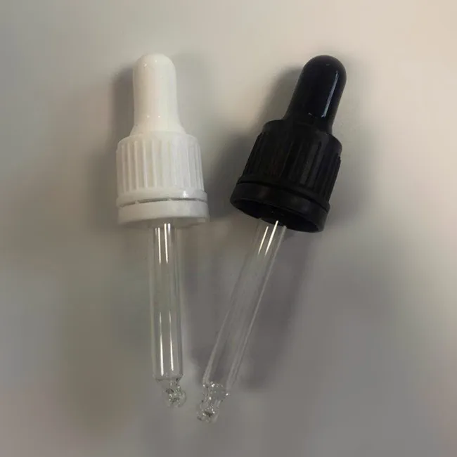 DIN18 Neck 5ml 10ml15ml 20ml 30ml 50ml100ml Frosted Green Glass Pipettes bottles W/  Black TE Glass Droppers