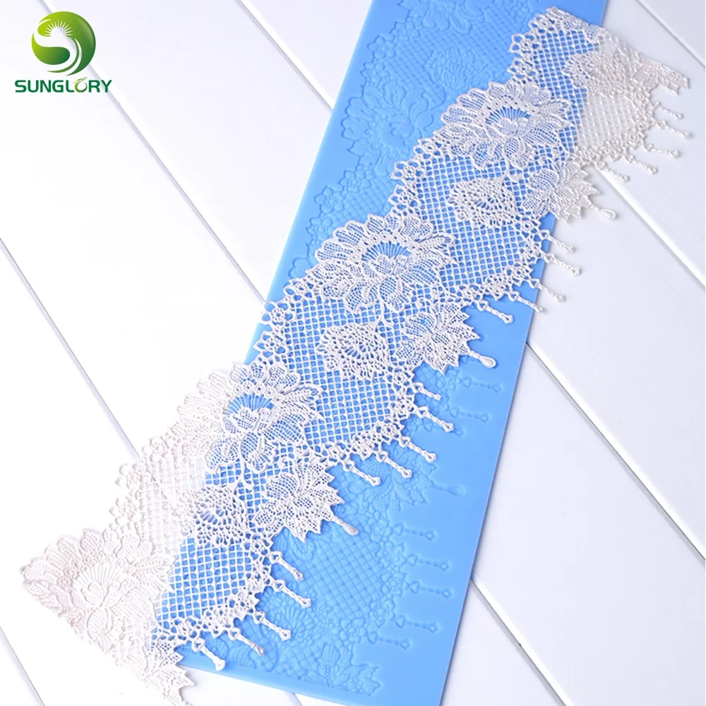 Wedding Decoration Flower Silicone Lace Mat Sugar Craft Cake Fondant Lace Mold Chocolate Gumpaste Molds For Baking Tools Kitchen