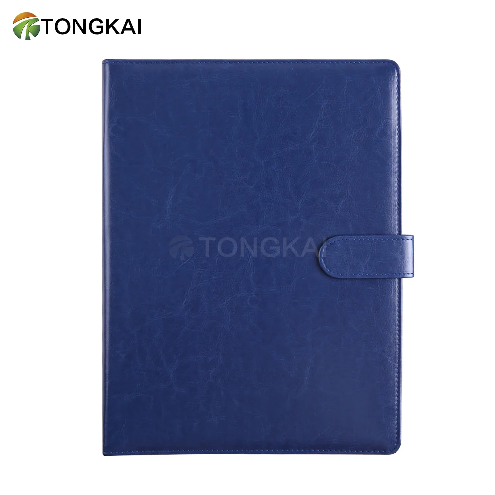 Dark green carrying leather file folder bag car folder with clipboard notepad & card slots