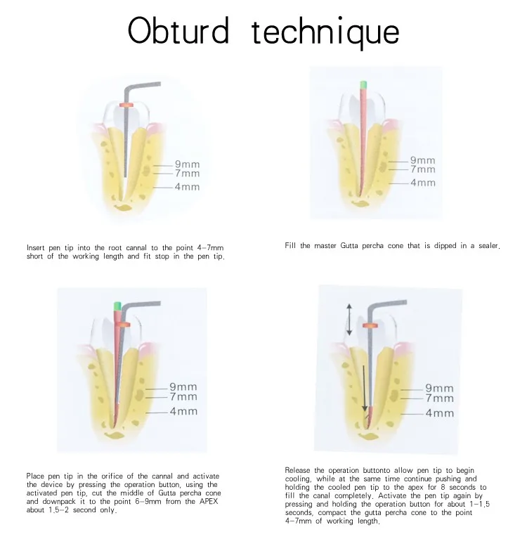 Dental Cordless Gutta Percha Obturation Pen with Tips