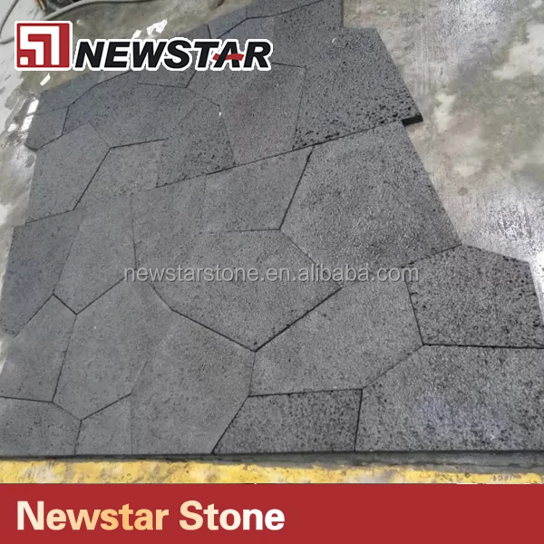 
Black basalt stone in sawn cut 