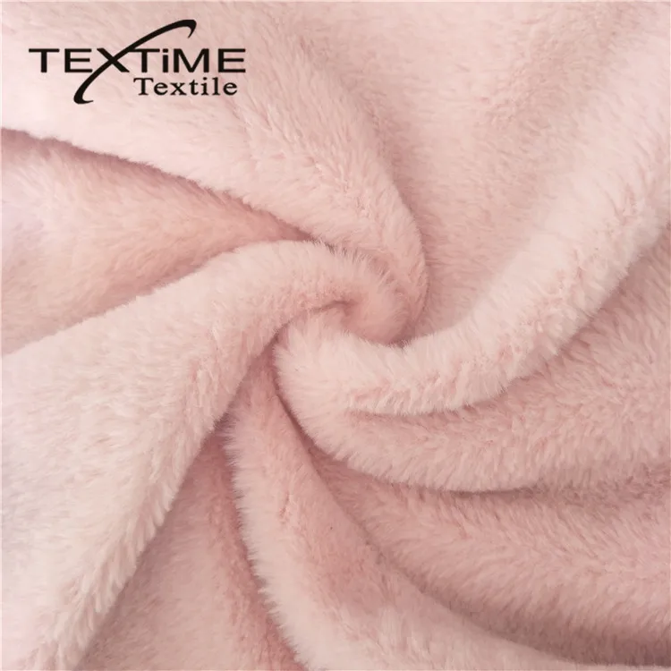 
Attractive New Design White Wave Pv Plush Fleece Faux Rabbit Fur Fabric 