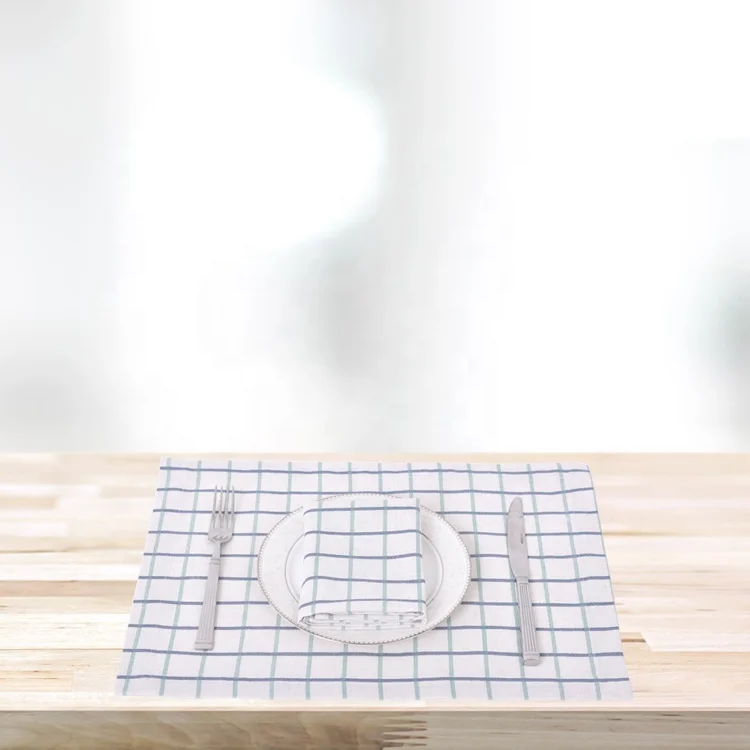 Набор столовых приборов с принтом, кухонный коврик из хлопка и льна, прямоугольная подставка под чашку