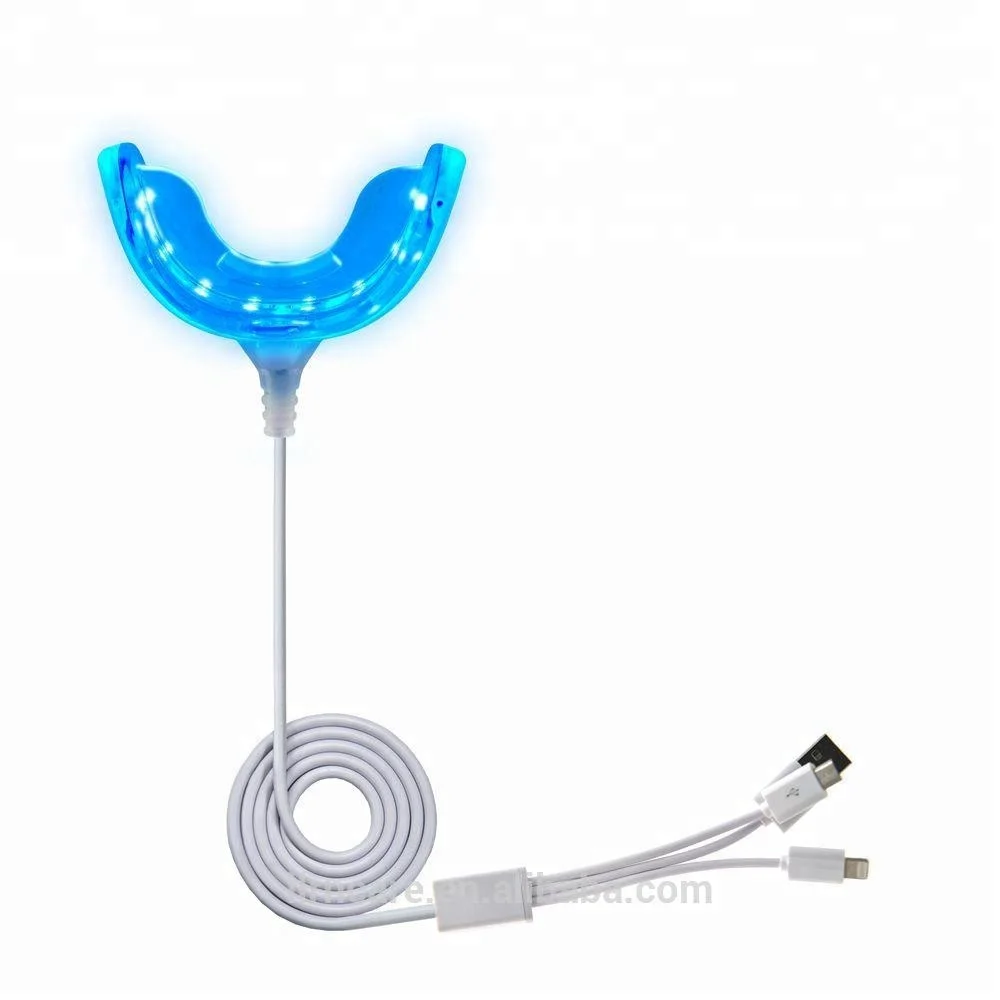 New Design 16 or 24 LED iPhone Android Phone USB Adapter Mouth Tray Teeth Whitening LED Accelerator Light