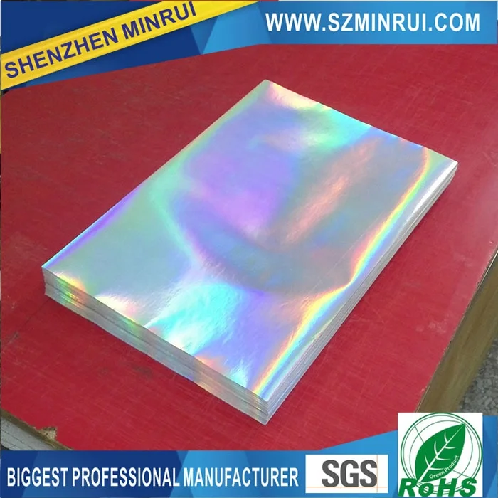 Holographic self adhesive blank eggshell printing paper with A4 size