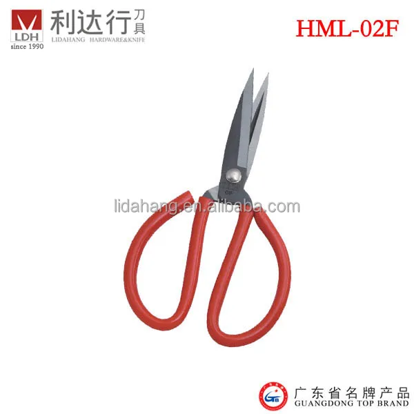 Ножницы для резки кожи с черной резиновой ручкой и лезвием из углеродистой стали