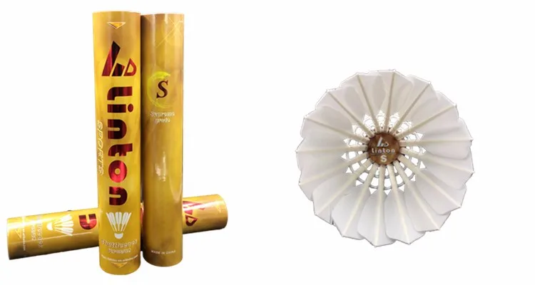 Sandwich cork head Goose Feather Badminton Shuttlecock as Linton eg113