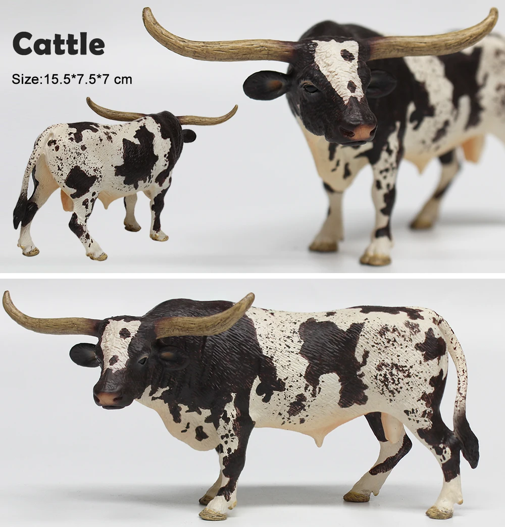 High simulation figure farm animal cattle hand painted solid model play set toy plastic cows