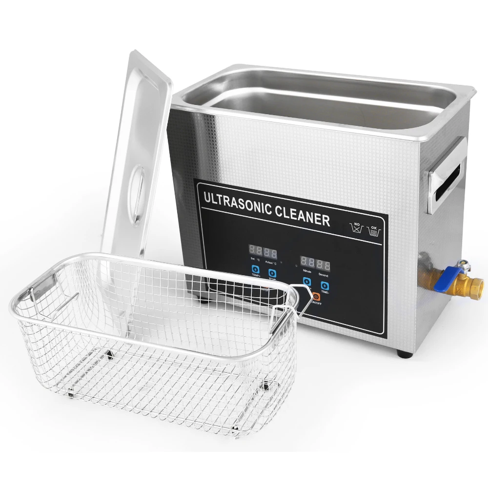 6.5L High quality stainless steel heated digital ultrasonic cleaner 800ml 1.3l 2l 3.2l 6.5l 10l 15l 22.l 30l Optional