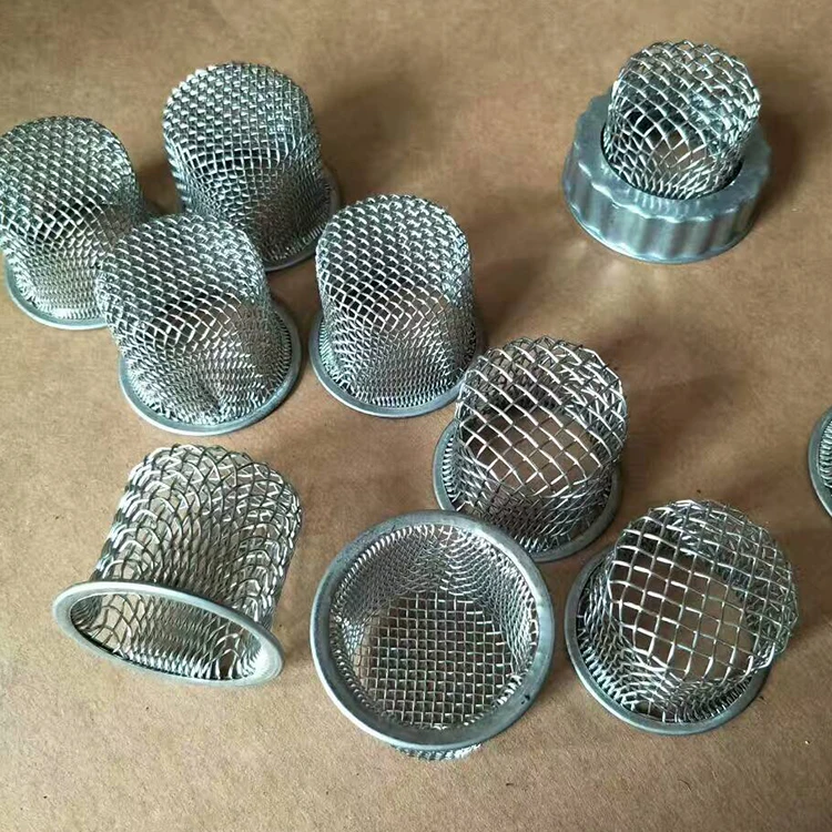 stainless steel wire mesh oil filter strainer rimmed dome screen oil filter cup
