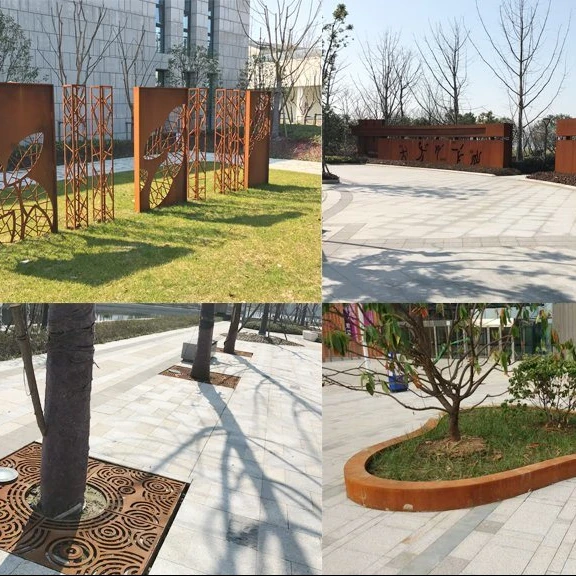 Customized corten steel lawn edging