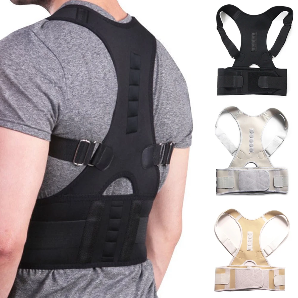 fayean Adjustable Posture Back Support Corrector Brace Shoulder Lumbar Magnetic Back Support Belt