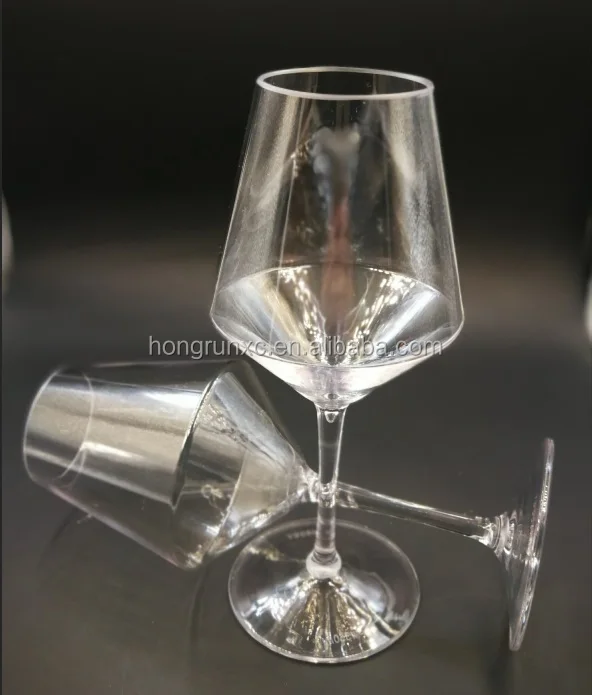 BPA free 14oz Shatterproof  Tritan plastic stemmed goblet wine glasses