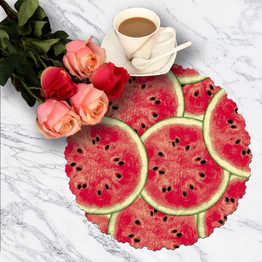 40cm round circle placemat, clear plastic placemat, dining table place mat