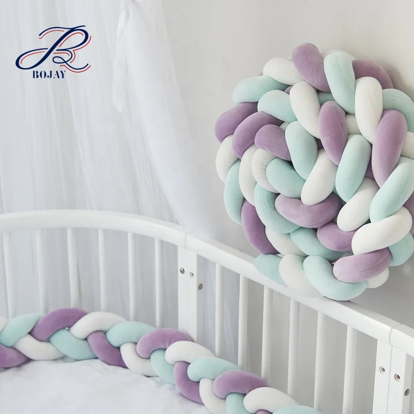 Wholesale Baby Crib Bumper Handmade Baby Bed Bumper Designer Cushion 2M, 3M Baby Crib Bumper