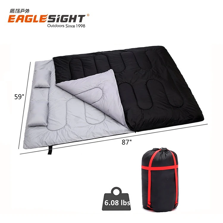 Double Sleeping Bag OEM ODM Envelope Shape Double Sleeping Bag for Camping Double Sleeping Bag Connectable