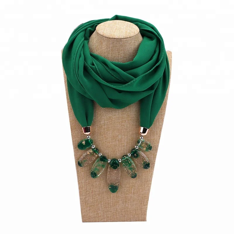 new hot sale like emerald silk scarf necklace