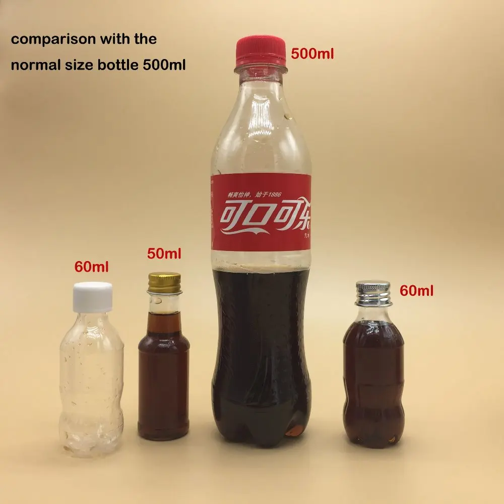 50ml 60ml disposable mini pet plastic soft drink bottle