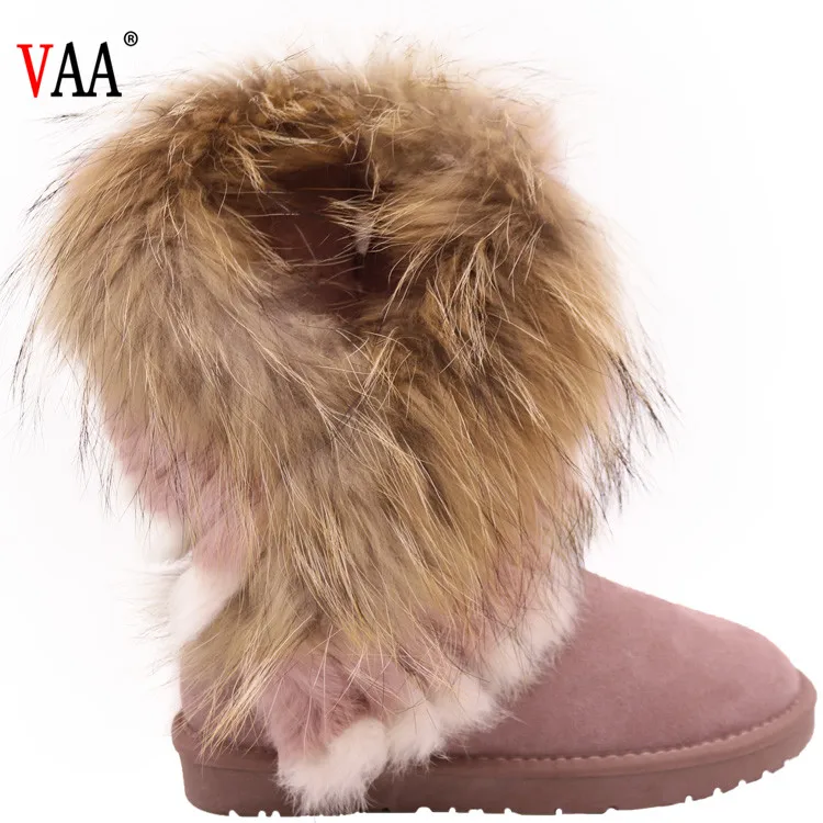 5803 Double Face Australian Sheepskin Antiskid TPR Sole Racoon Fur And Rabbit Fur Winter Snow Boots Suppliers