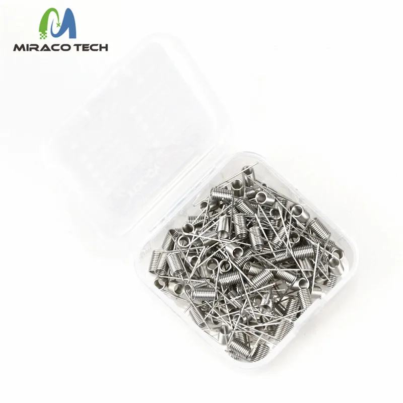 
Foggyman 100 pieces per box A1 SS316L NI80 prebuilt coil for electronic cigarette 510 RDA atomizer 