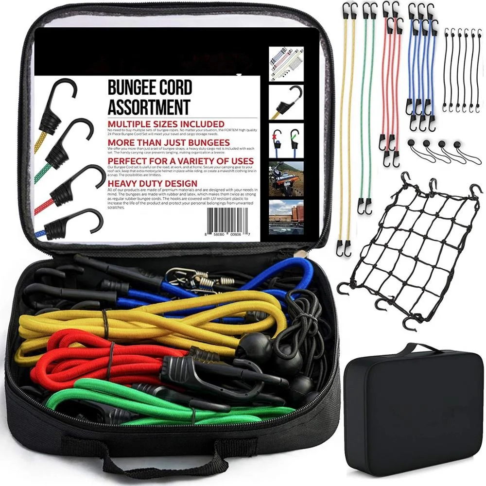 24 комплекта банджи-шнура с грузовой сеткой