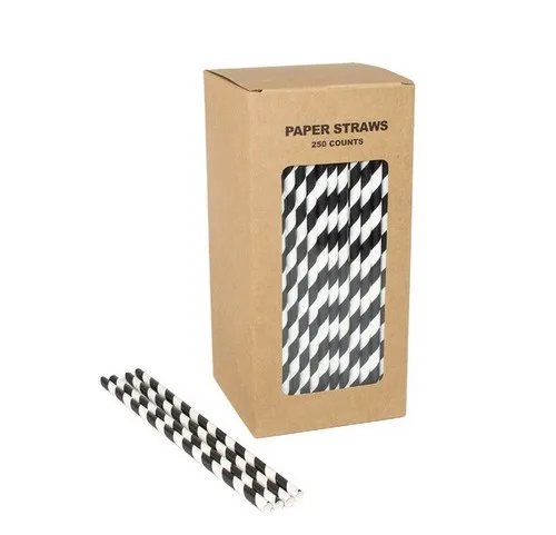 Customized package for paper straws biodegradable paper straws with box white biodegradable straws box