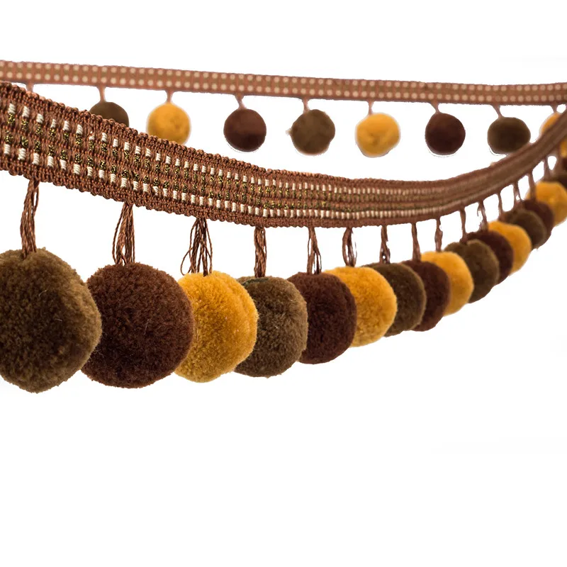 Factory Direct Sales High Quality Cotton Ball Pompom Tassel Fringe