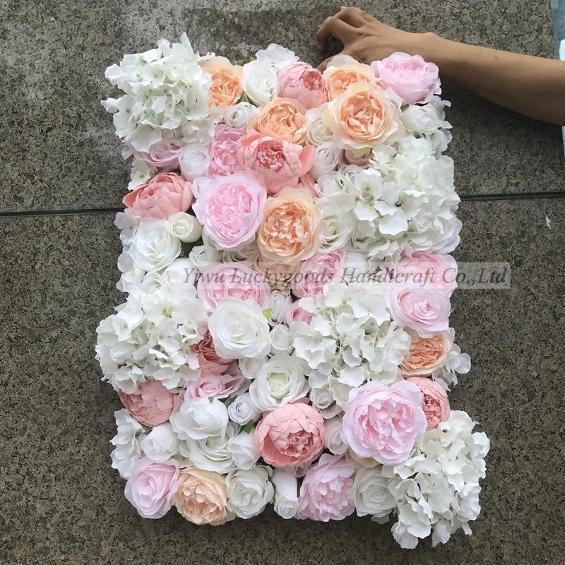 LFB1007 Luckygoods floral wall roll up high density artificial wedding banquet hanging flower wall on sale