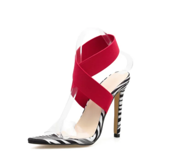 Женские замшевые сандалии на высоком каблуке