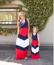 2016 summer mother daughter dresses stripe maxi mother and daughter clothes family look matching mother daughter