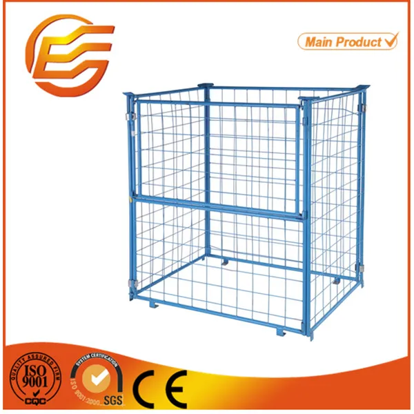 складной стальной металла хранения клетке stackable поддон клетки
