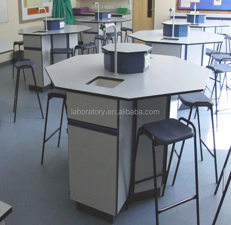 Steel lab work table workbench school lab furniture price student octagonal lab work bench for school