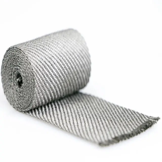 High toughness melt metal extract stainless steel fiber braided tape for mechanical conveyor electrostatic elimination