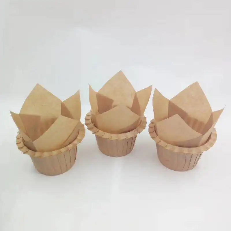 Wholesale Paper Muffin Cups Greaseproof Tulip Baking Cups