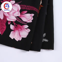 Free sample summer flower chiffon printed fabric for women dress