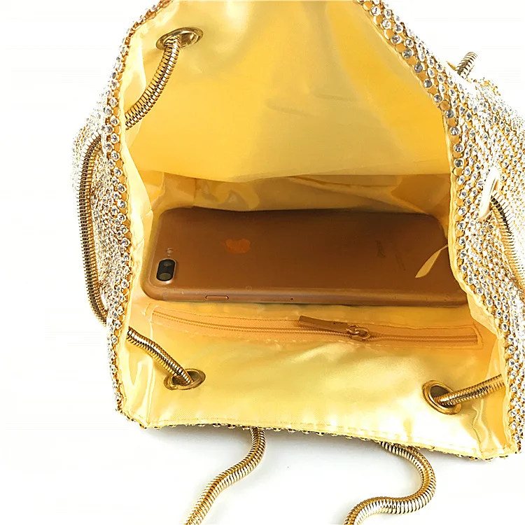 Women Girls Crystal Rhinestone Mini Bucket Evening Bags Wedding Clutch Shoulder Purse Party ladies hand bags