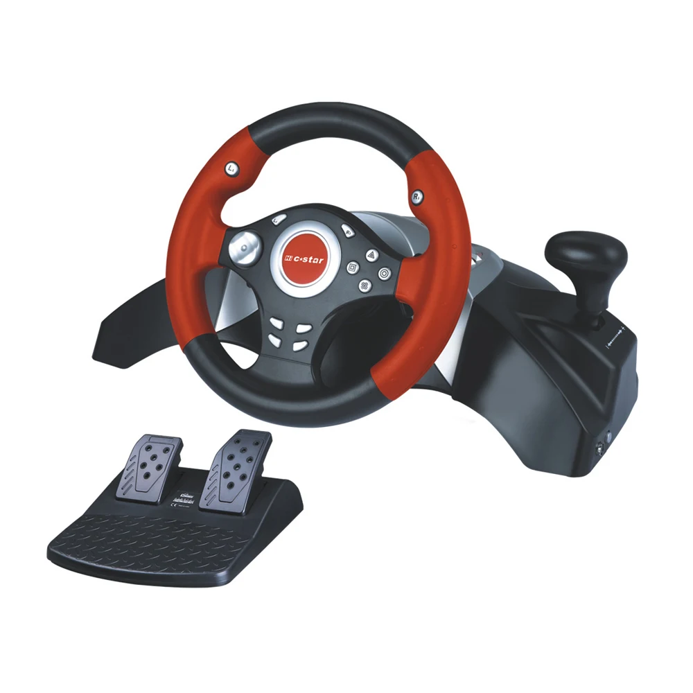best price 3in1 180-degree steering angle game wheel car racing game controller with pedal gamepad for project-car-games