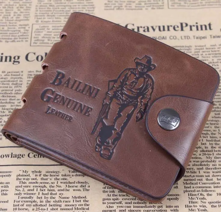 Мужской бумажник Crazy Horse в стиле ретро