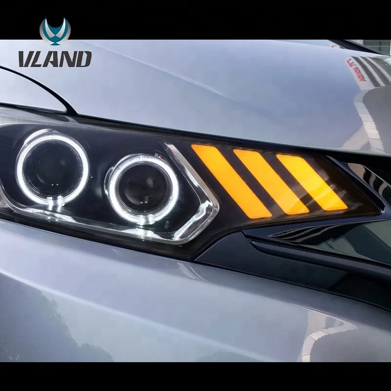 VLAND Car Front Lights For FIT/JAZZ 2014-UP LED GK5 Headlights