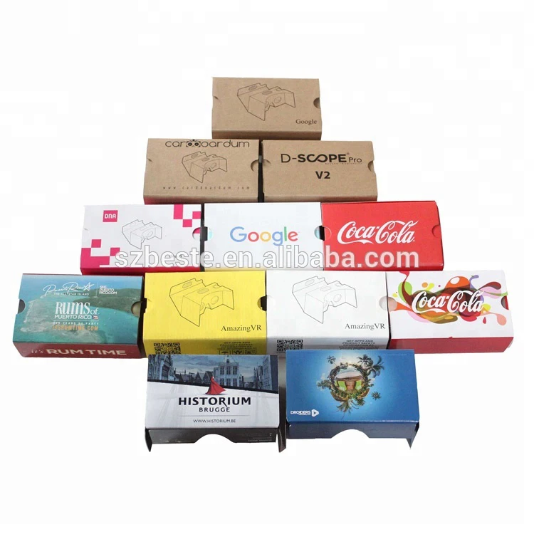 
3d vr glasses virtual reality google cardboard 2.0 with 37mm&34mm biconvex lens 