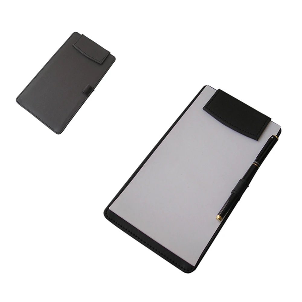 Cheap magnetic cover PU leather menu pad with pen holder