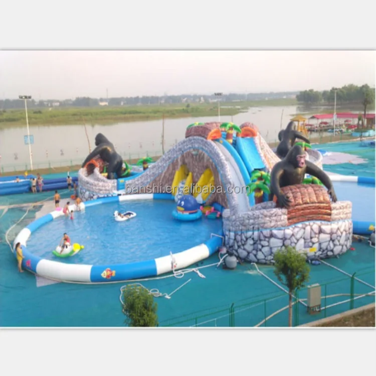 2018 Summer Popular cheap Inflatable Amusement large water park with Swimming pool for outdoor