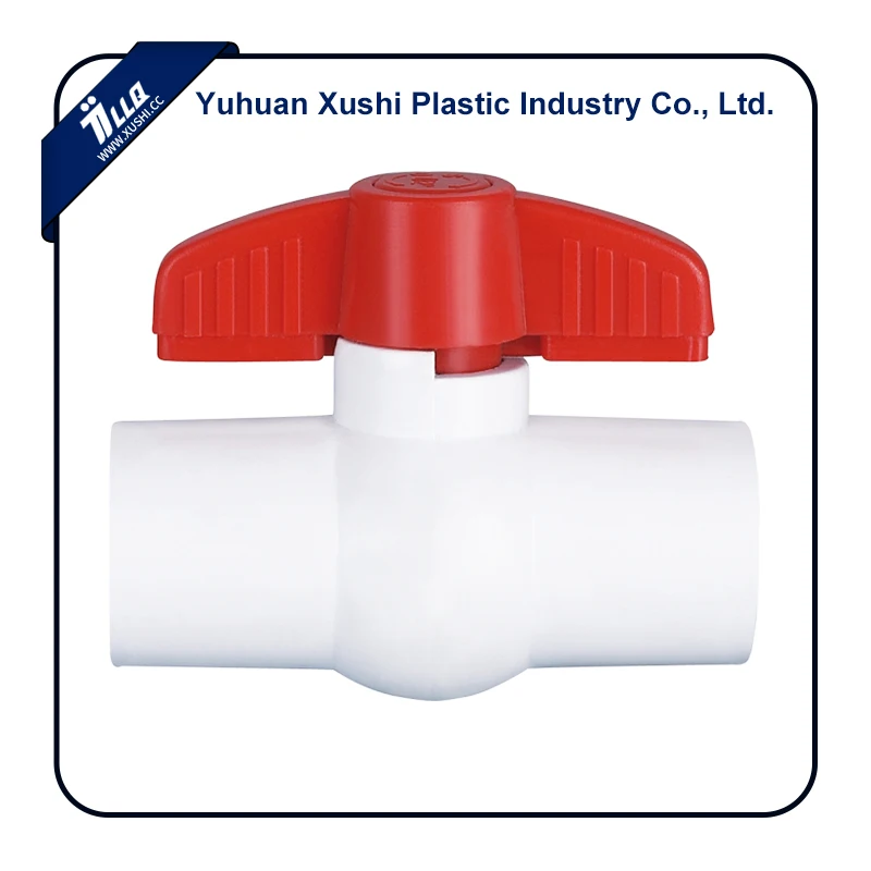  Пластиковый шаровой кран с резьбой и ручкой-бабочкой из пвх