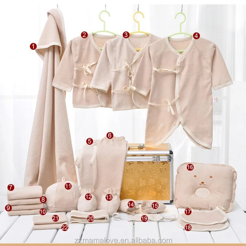 Wholesale newborn baby girls clothes cotton 22pieces 0-6months infants baby girl boys clothing set baby gift set without box