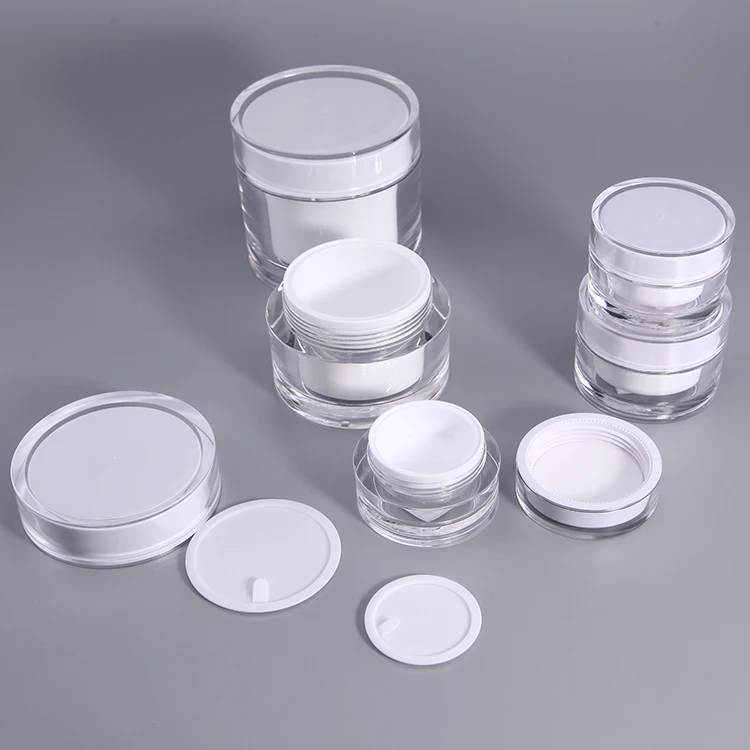 15/30/50/100/200ml clear color acrylic jar for cosmetic packaging