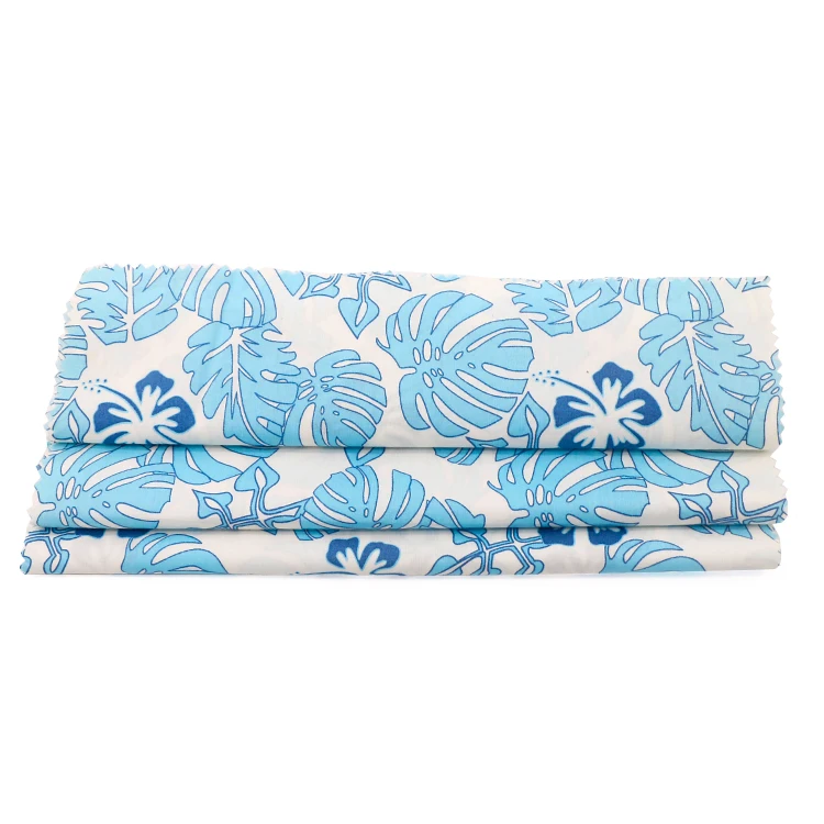 100% Combed Cotton Poplin Fabric with Tropical Leaves Print for Dresses Shirts Bedding Suits Lining Home Textiles