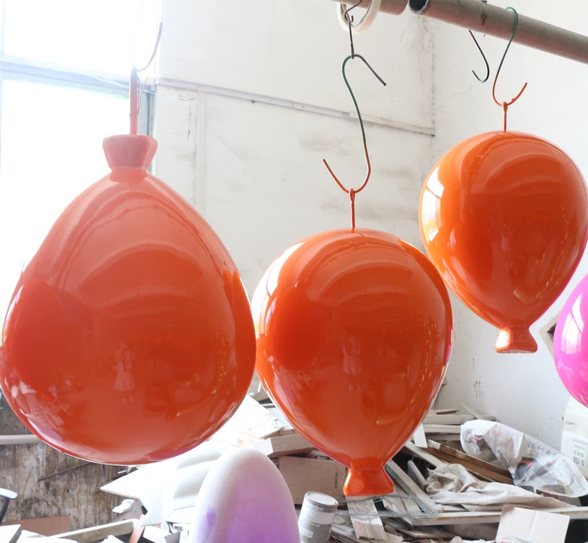 indoor colorful fiberglass stand hot air balloon for window display