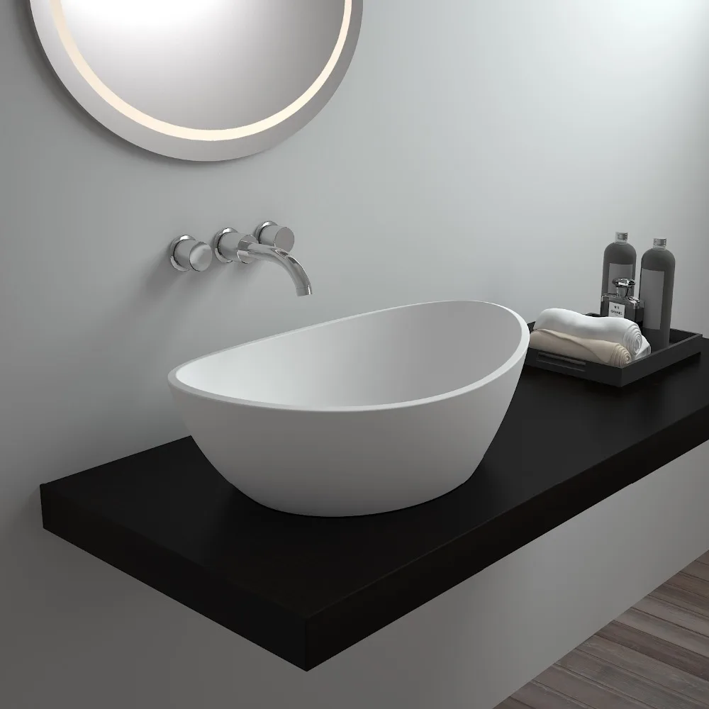 SM-8306 Luxury Hair Salon Deep Solid Surface Bathroom Wash Basin Sink